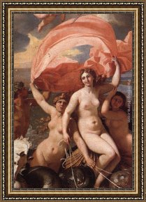 Nicolas Framed Paintings - The Triumph of Neptune [detail 1] by Nicolas Poussin